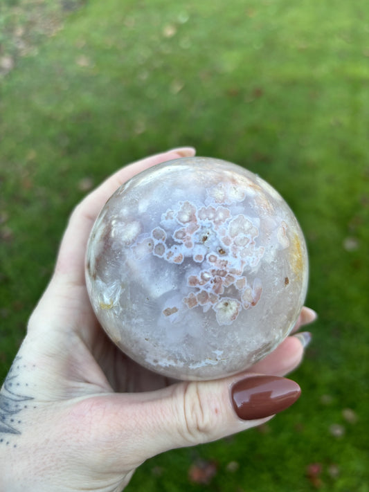 Flower Agate sphere