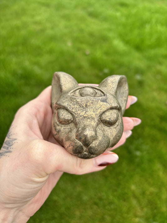 Pyrite third eye cat