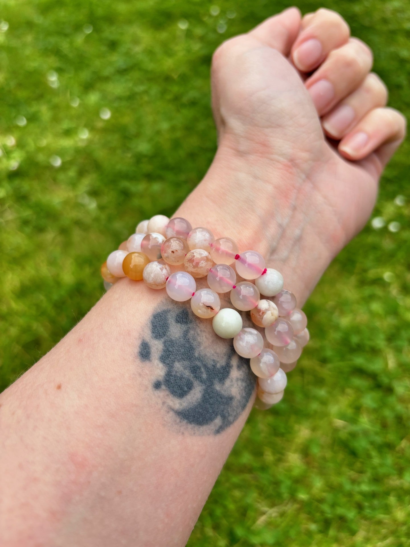 flower agate bracelet