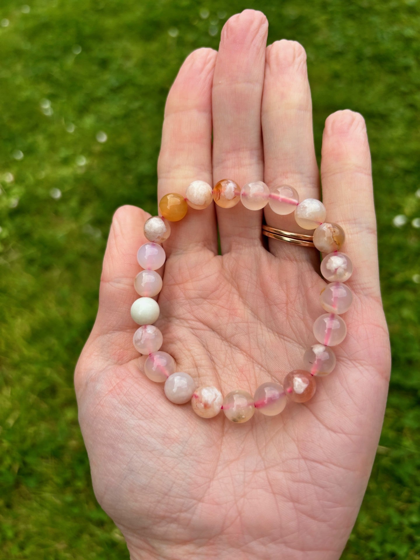 flower agate bracelet